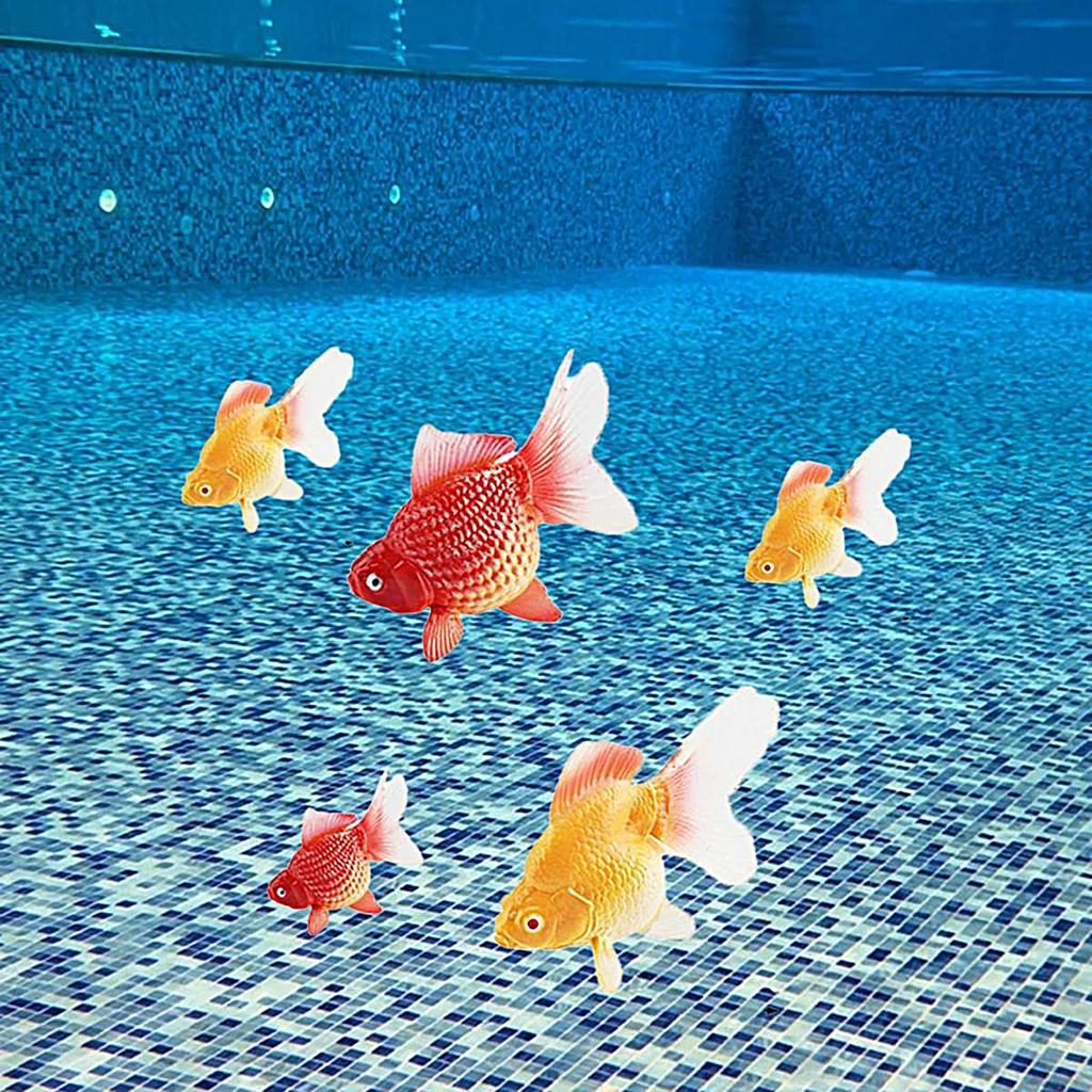 PesceRossoFinto 2pz Plastica Galleggiante Artificiale Pesci da Acquario Realistico Mobile PesceRosso Arancione Modello di Pesce Ornamento Per Acquario