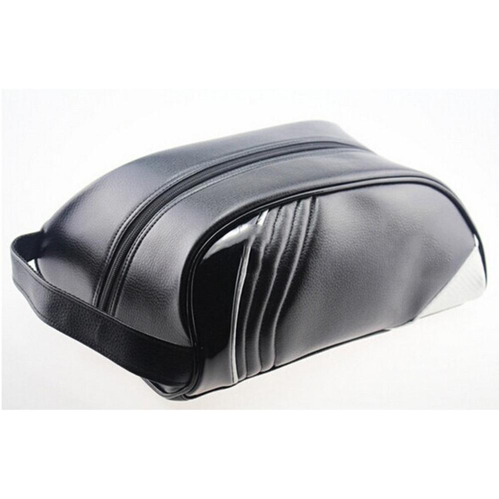With Handle Golf Shoe Bag Waterproof PU Sports Shoe Carrier Travel Shoe Organizer Daily Organizer чёрный