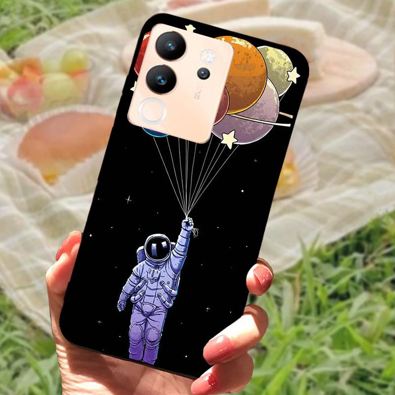 For Vivo V30 Lite Case Cover Silicone Soft Marble Black Bumper Funda Coque for vivo V2314 V30 Lite 5G Full Protective V30Lite