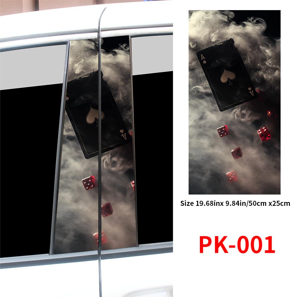 Creative Poker Car Stickers Waterproof Auto B Pillar Decor Cover Scratches Durable Car Doors Pillar Vinyl Decals Vehicle Decors