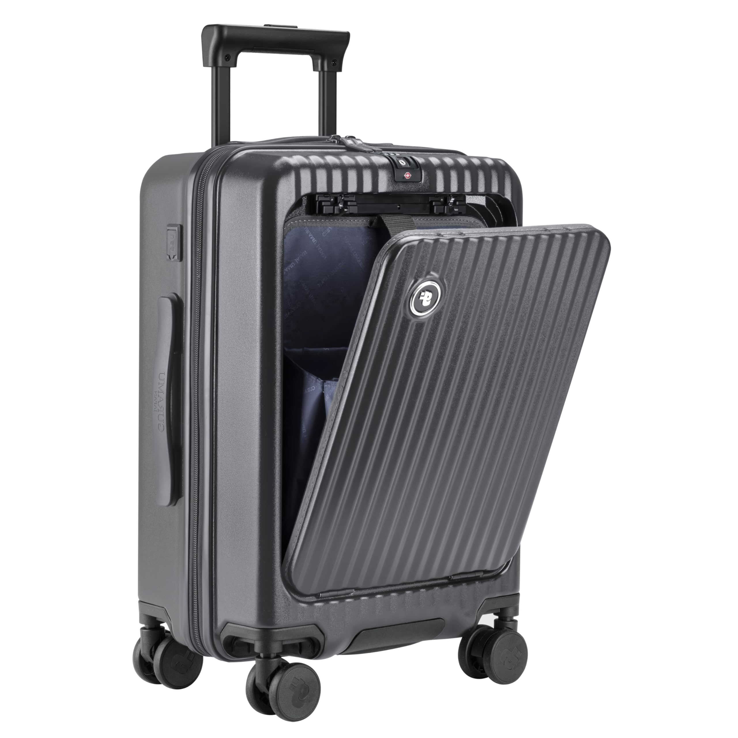 

Carry Carry Front USB Cup Hidden Hook Charging Double Shock 360 Degree School Overnight Business Trip S Size [GURAMU] Suitcase, Case, Bag, Opening, сірий колір