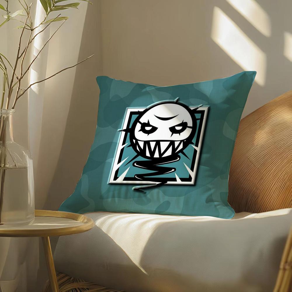R-Rainbow Six S-Siege Cushion Cover Soft Short Plush Pillow Cover Smooth Cozy Texture Aesthetic Cushion Case Home Decor