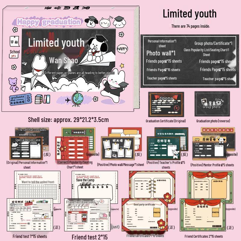 Yearbook Test Paper: 6th Grade Graduation Loose-Leaf Notebook for Girls