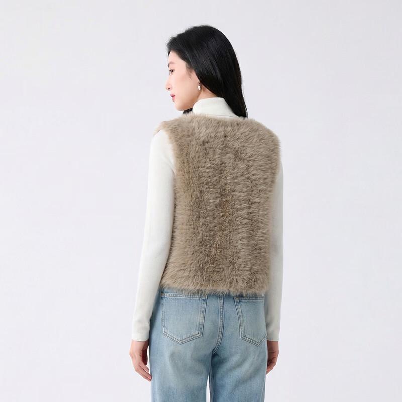 FivePlus Women's Faux Fur V-neck Vest