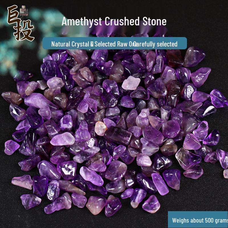 Amethyst Crushed Stone Decor: Diffuser, Aquarium, Bonsai, Children s Treasure Hunt. Under 5mm, 500g