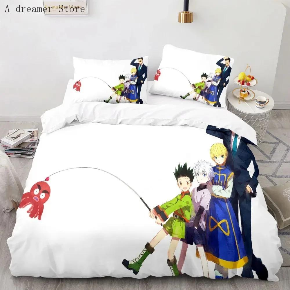 3d Hunter X Hunter Bedding Set Twin Full Queen Size Anime Bed Set Children Kids Duvet Cover Bedroom Home Decor