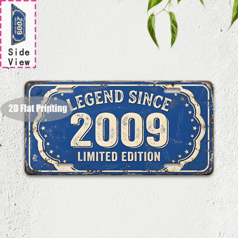 Tin Sign - Vintage Durable Metal Plaque Wall Decor, Home Office Bar Man Cave European Asian City Bar Birth Year License Plate