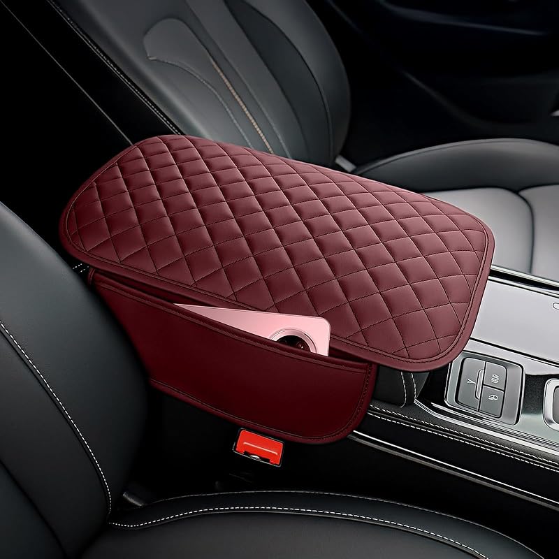 Upgraded Car Middle Center Console Cover With 2 Storage, Universal Microfiber Leather Car Armrest Cover Cushion For For Most Vehicles, Memory Foam