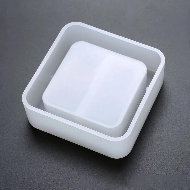 Silikonform Aschenbecher Harzform Herz Quadratische Form Für DIY Harz UV Kristall Epoxid Handwerk Kristall Aschenbecher Heimdekoration