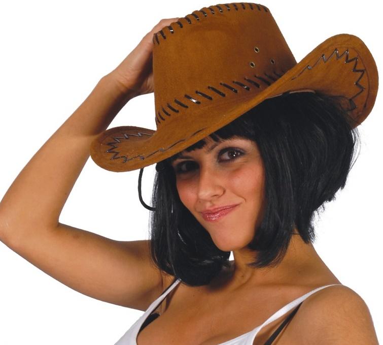 Guirca Carnaval verkleed Cowboy hoed Dallas - lichtbruin - voor volwassenen - Western thema
