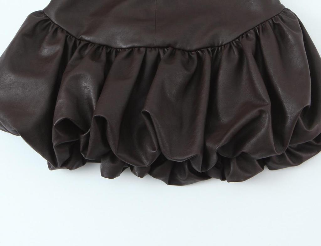 2025 Herbst/Winter Europäisches Damen-Leder-Ärmelloses Kleid mit Taillenraffung