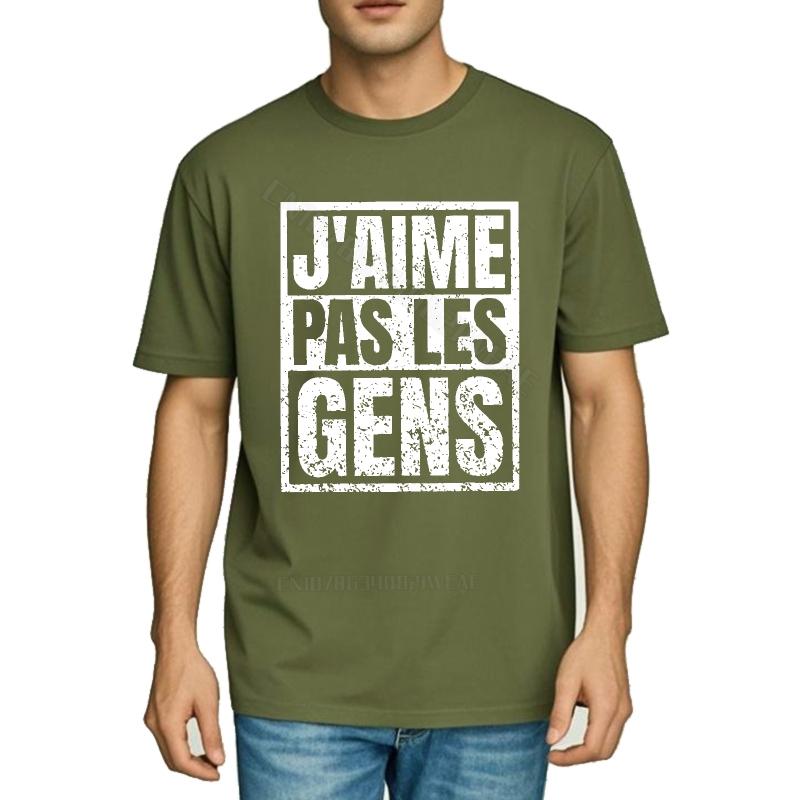 Summer top Quick-dry Lightweight Tee I don't like people Black Oversized Tshirt Classic Round Neck Tee Casual