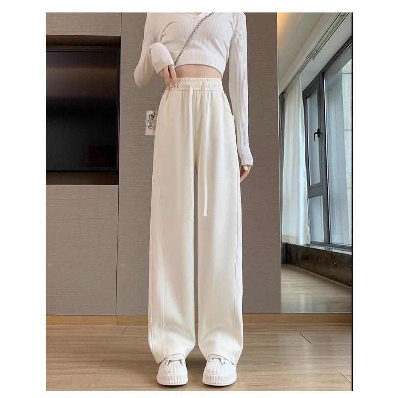 Fashionable Sports Pants for Women In Autumn New High-waisted Versatile Casual Sweatpants Drapey Loose Straight Banana Pants