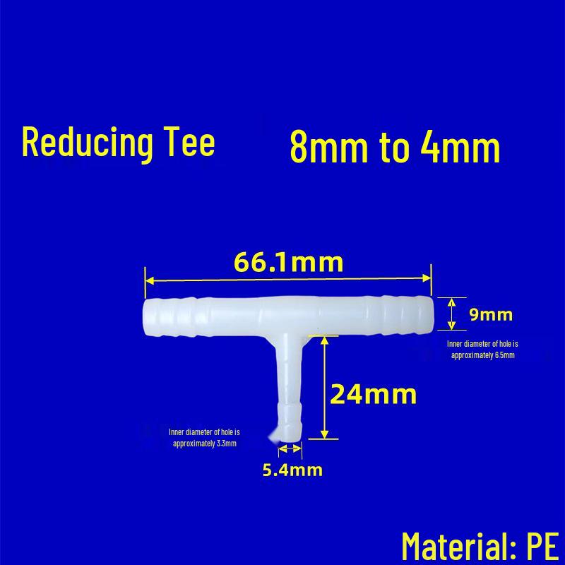 Plastic T-Type Reducing Tee for Aquaculture Nano Aeration Tube Connector