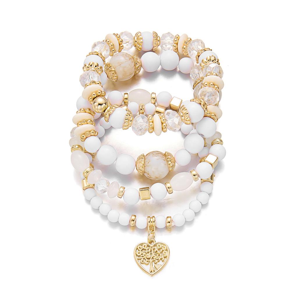 Bohemian Crystal Heart Multilayer Bracelets For Women With Charm And Gift Choice