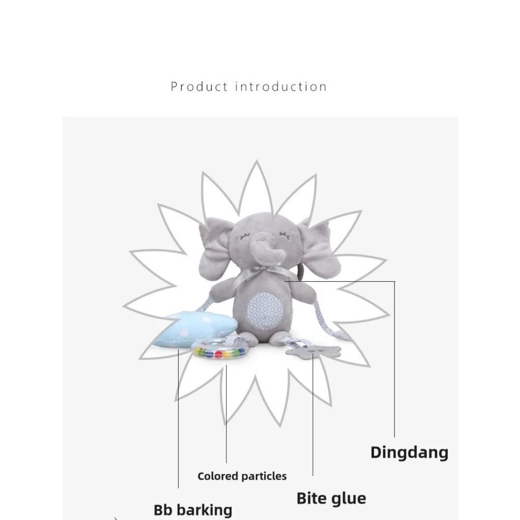 Soft Elephant Plush Bell Rattles Animal Handbells Rattles Plush Infant Baby Development Handle Toys Baby Toy for Newborn Gifts