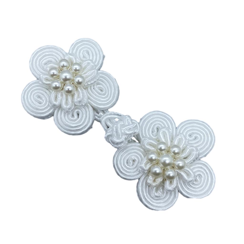 Sewing Pearl Closure Button Chinese Knot Frog Buckle Buttons for Tang Suit Dance National Dress Cheongsam Cloak Ornament