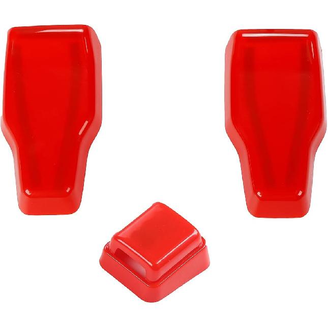 RT-TCZ Tail Door Window Hinge Trim Cover & Rear Rain Wiper Nozzle Decoration Kits Accessories for 2018-2022 Jeep Wrangler JL JLU (Red)