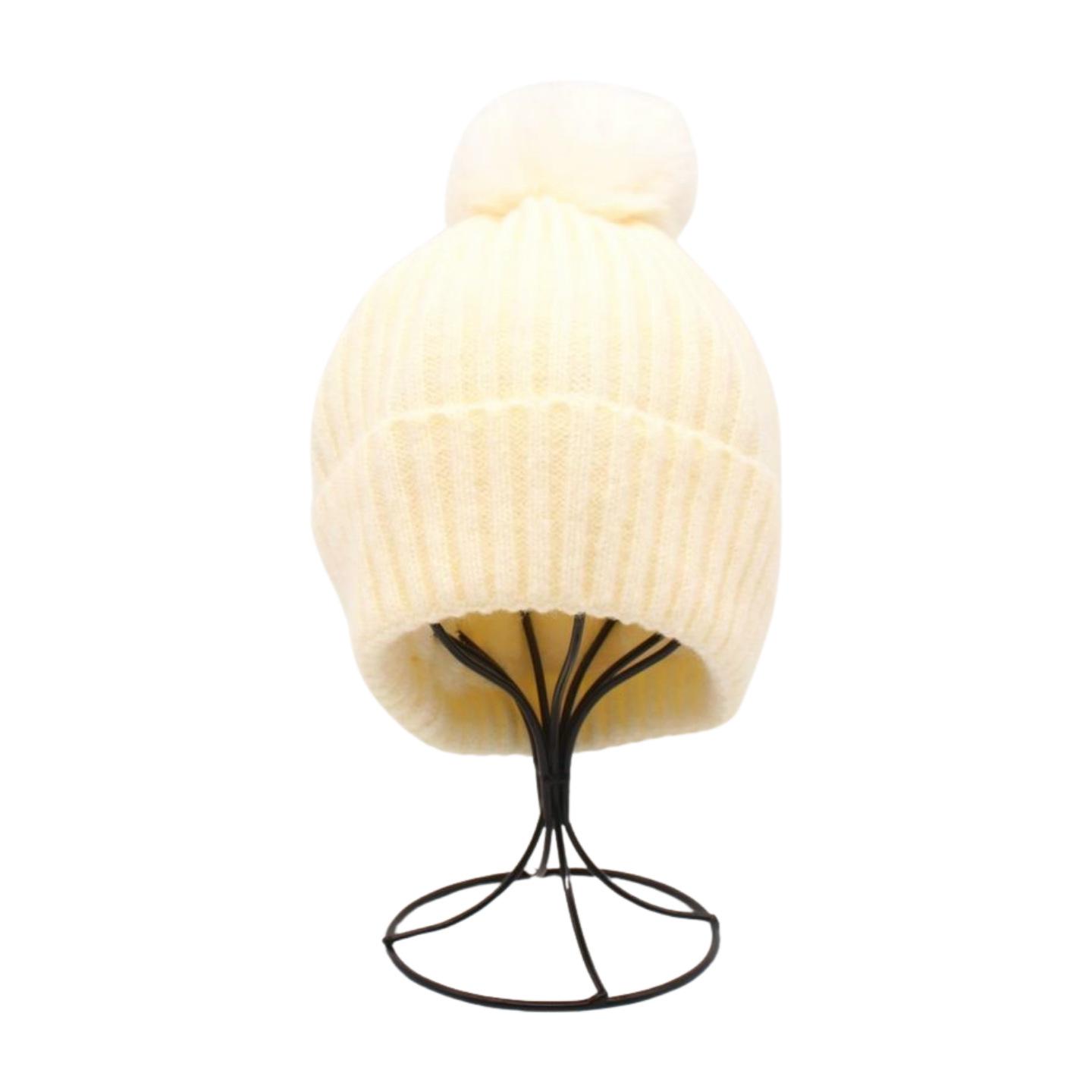 

Fleece Thickened Warm Plush Knitted Hat Winter Cold And Frost Resistant Solid Color Outdoor Travel Cold Hat one size [knitted]