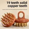 Head Meridians Massage Comb Copper Sandalwood Meridians Fine Tooth Comb Needling Guasha Scalp Massage Brush Relax Body Massager