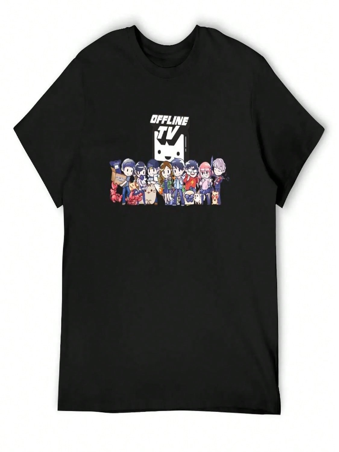 Offlinetv Merch T-Shirt Kawaii Clothes Man Clothes Shirts Customizeds Anime Shirts unisex S разноцветный