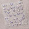 5D illusion polarized butterfly nail sticker pink purple blue fashionable self-adhesive butterfly nail art decoration sticker