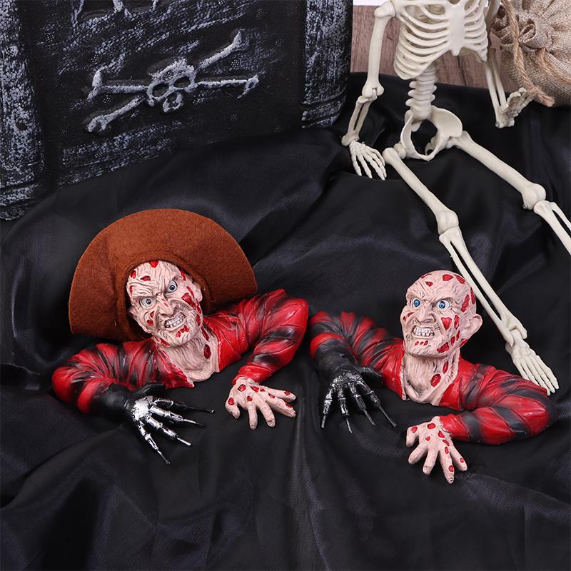 Halloween Party Resin Decor; 6.7*5in Mini Horror Zombie Sculpture for Indoor/Outdoor Garden Display