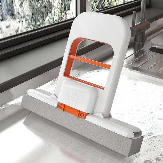 1/2/3 ks Mini mop s designem hlubokých drážek Mokrý/suchý houbový mop Jednoruční ždímací rukojeť Skládací stolní mop