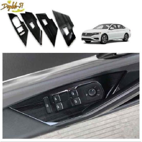 Window Lift Panel Switch Cover Trim Steel Black For Volkswagen Jetta Mk7 -23