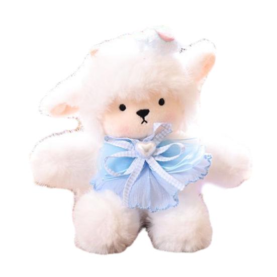 Doll Pendant Keychain Cartoon Lamb Wearing Necktie Plush Keyring Car Key Holder Pendant Backpack Accessories
