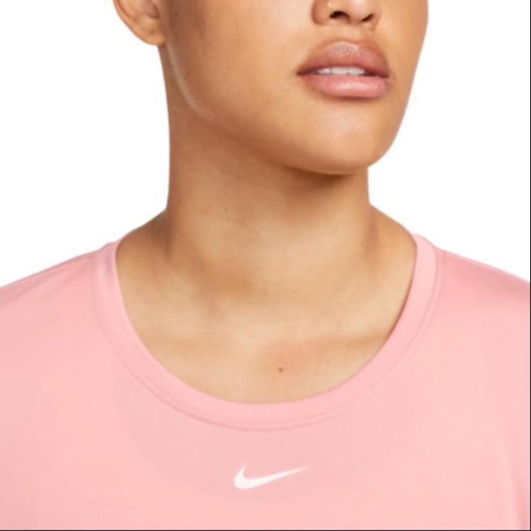 Nike Solid Color Logo Round Neck Long Sleeve T-Shirt Women Tops Red Stardust DD0642-618