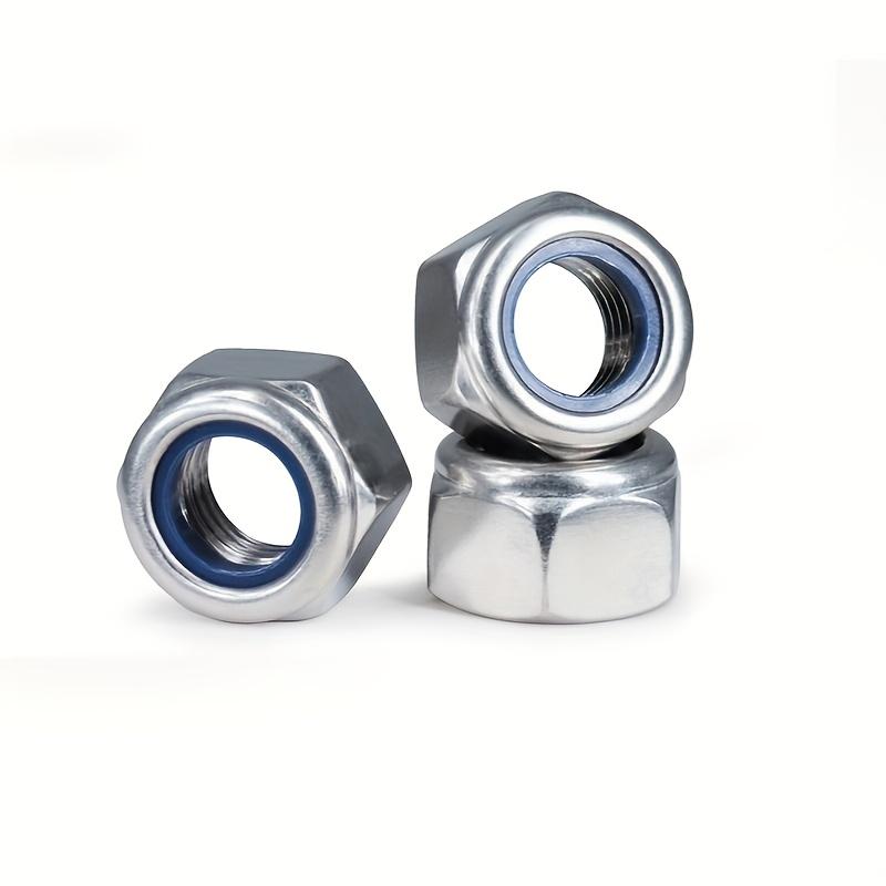 150pcs Stainless Steel Nylon Anti-Slip Self-Locking Nuts - M4/M5/M6, Hexagonal Screw Caps for Construction, Maintenance
