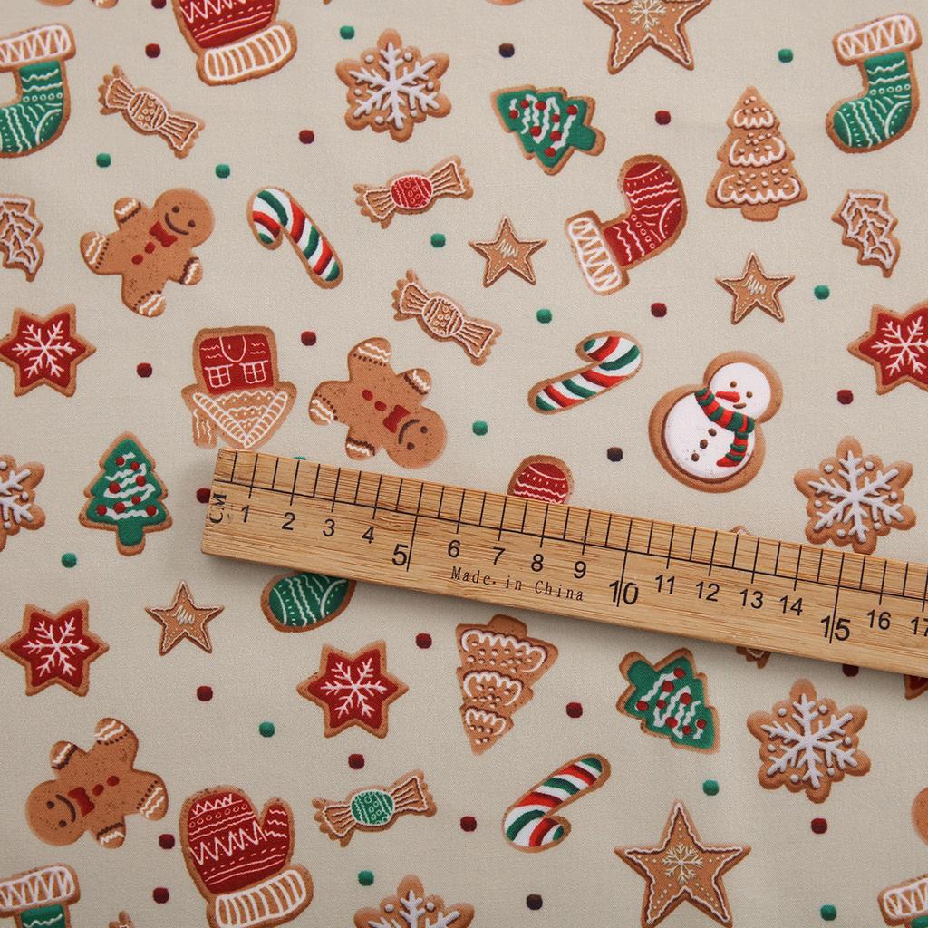 150x50/200cm Christmas Printing 100% Polyester Fabric Making Christmas Gift Wrapping Tablecloths New Year Home Decor Cloth