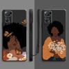 Hübsches afrikanisches Mädchen Gänseblümchen Blume Schmetterling Flüssighülle für Xiaomi Redmi Note 11 11t 9 9s 8 10 Pro für Redmi 8 9t 9a 9c 10c Abdeckung