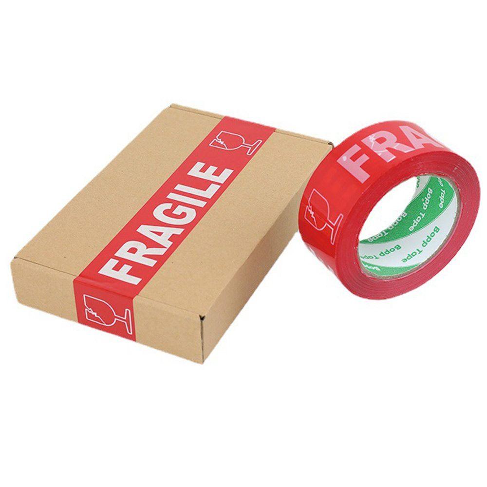 High Viscosity Express Box Red Fragile Warning Tape Package Tape Adhesive Carton Sealing