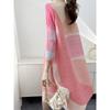 Women's Dresses Evening Dresses Beautiful Printed Pleated Dress Summer Age Plus Size  Loose Mid-year Long Female Skirt