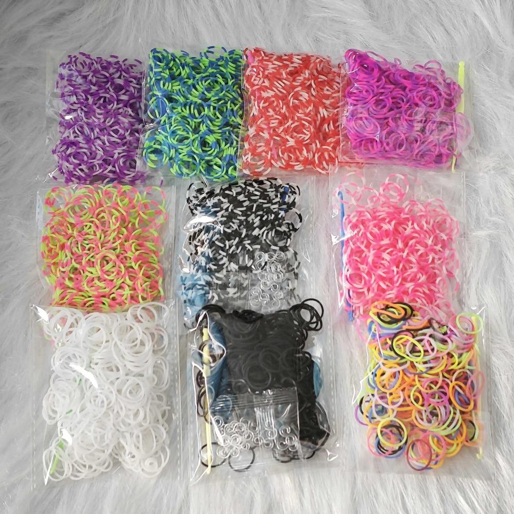 Zestaw do robienia bransoletek z gumek, 2000 szt.-7260 szt., Zestaw do robienia bransoletek na krosnach, Zapasowe gumki, Bransoletki DIY, Prezent urodzinowy dla dziewczynki, Zabawki