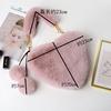 SCIONE Fashion Cute Plush Heart-shaped Bag Female Furry Love Handbag Chain Peach Heart Bag