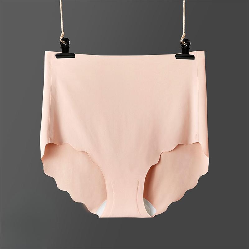 

Женские трусы нового стиля весна-лето с высокой талией, утягивающие живот, из ледяного шелка, бесшовные, антибактериальные, цельного типа XL телесный