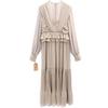 Unused Eimy Istoire Long Sleeve Long Dress S Draped Pleated Flare Dress Women Used
