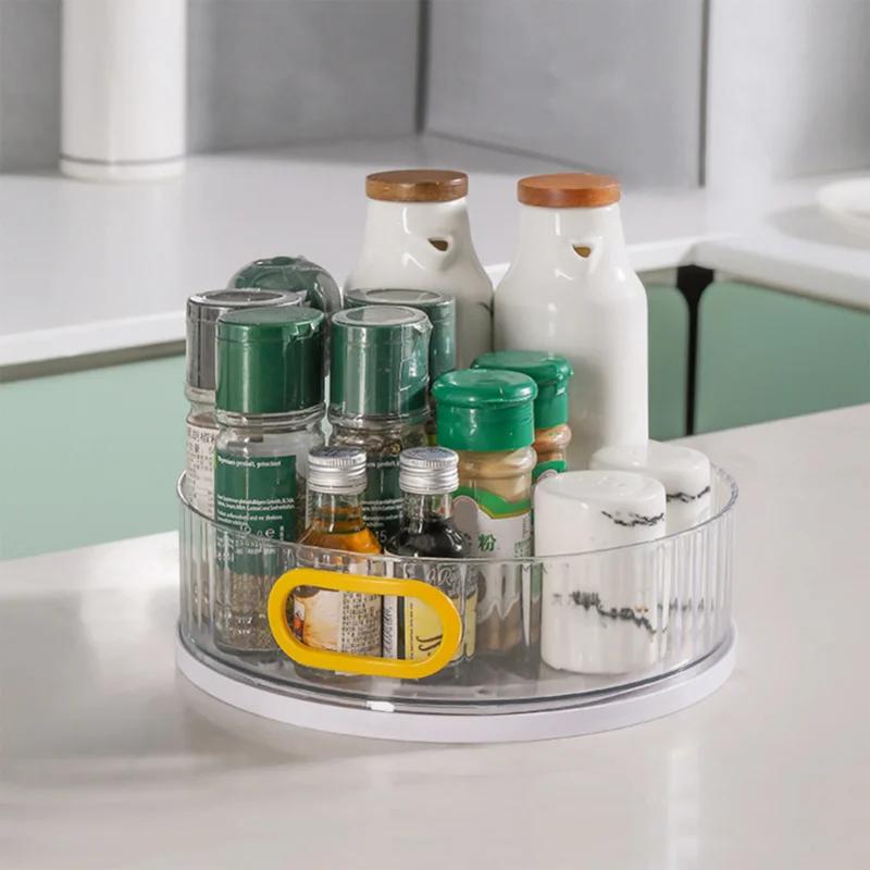 Rotating Spice Rack 360 Degree Turntable Organizer Spice Cosmetic Makeup Toiletry Storage Organizer Spinning Revolving Rotating