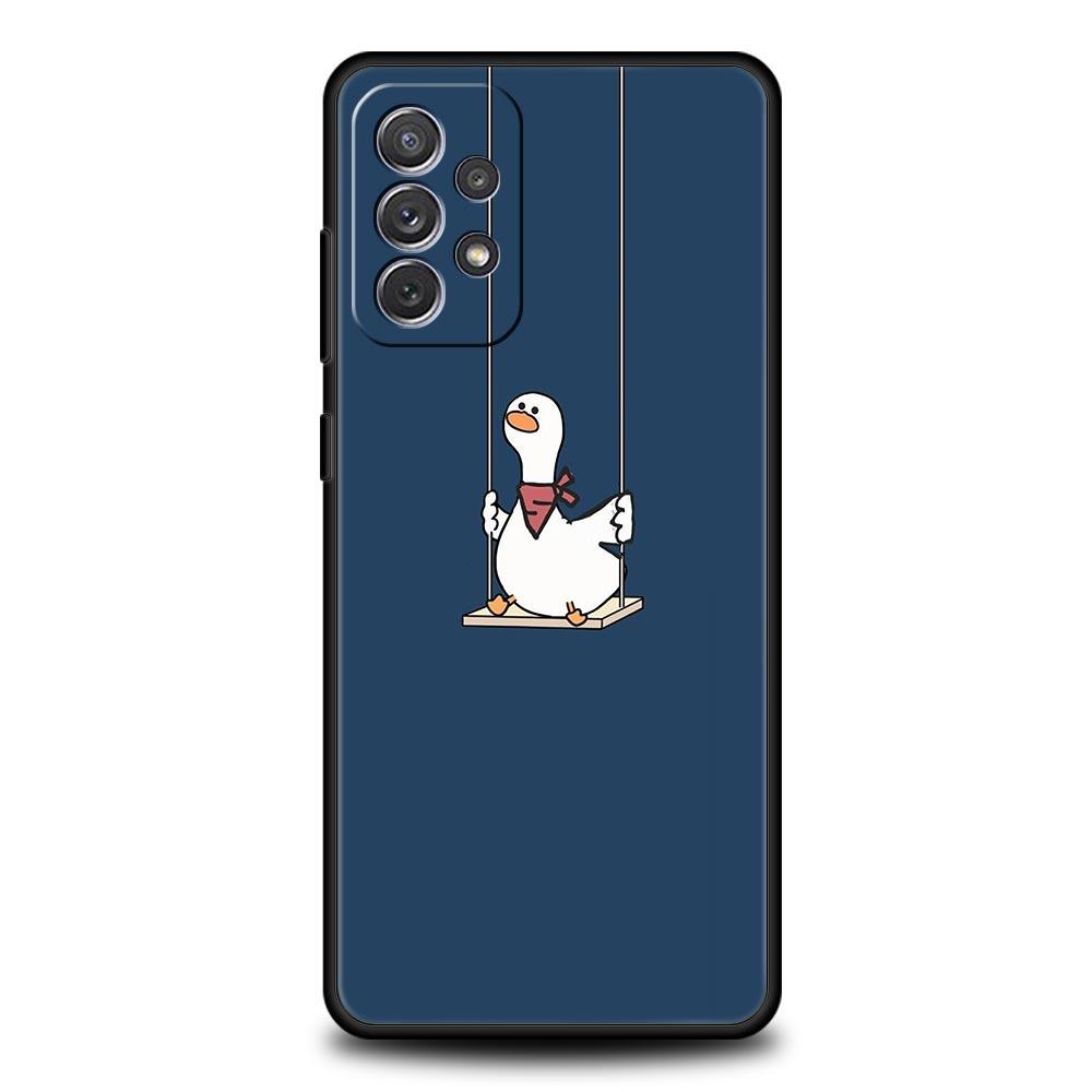 Cartoon Duck Phone Case For Samsung Galaxy A17 A07 A55 A35 A25 A15 A05 A33 5G A31 A23 A21s A13 A41 A73 A53 A51 A71 A03 S10 Cover