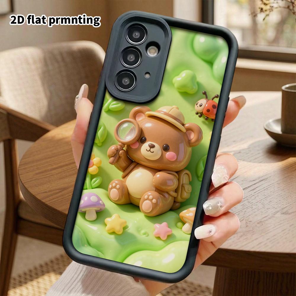 Phone case: 2D flat, suitable for Samsung Galaxy A34 A35 M05 M06 S20 S22 S21 FE Plus 5G protective case, Adventure Bear, perfect Christmas and Hallowe