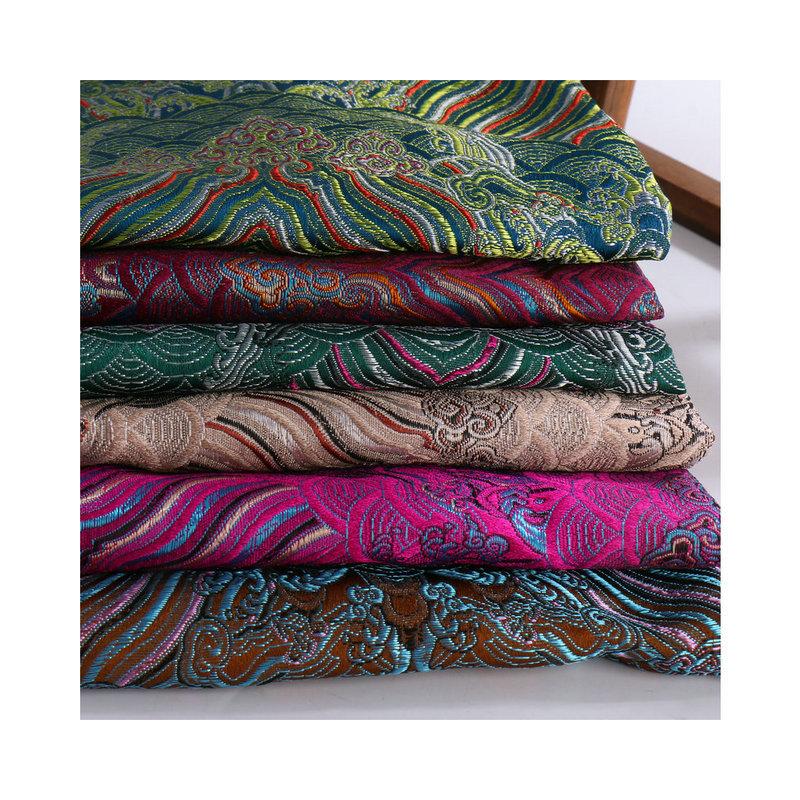 Ancient Style Silk Satin Fabric for Traditional Chinese Tang Suit Cheongsam Embroidered Hanfu Material Handcraft Packaging Cloth