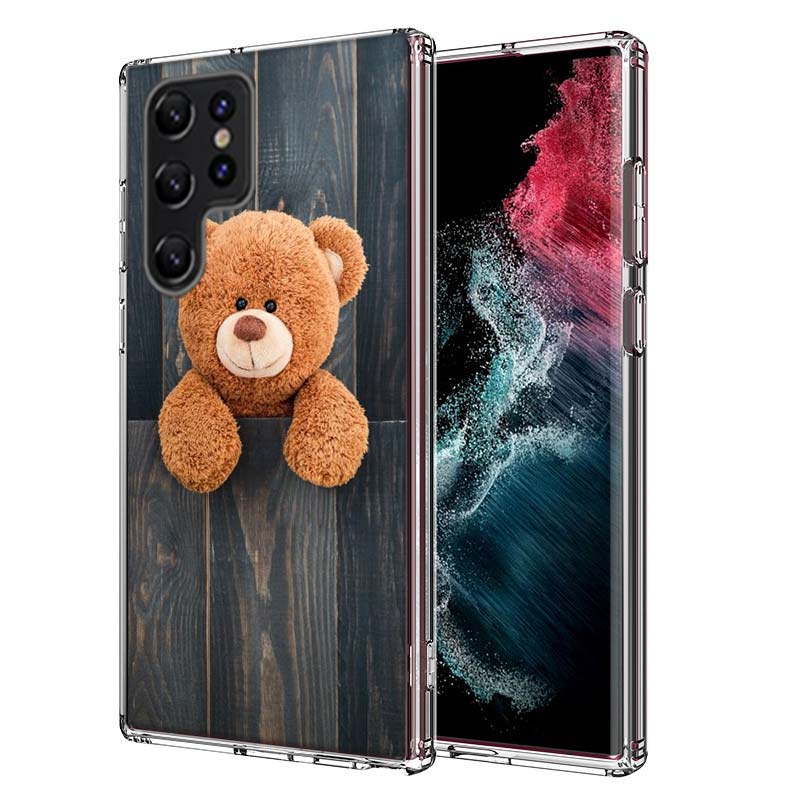 Funny And Cute Bear Capa Phone Case For Samsung S26 Ultra S25 Edge Galaxy S23 S21 S20 S24 FE S22 S10 Plus Cover Clear TPU Shell