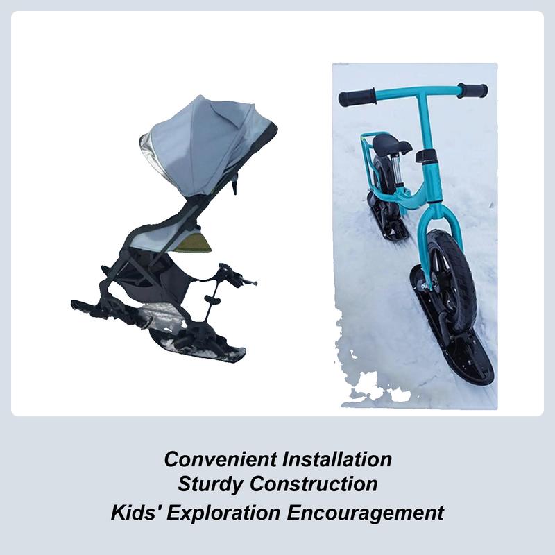 Snow Scooter Ski Sled 2 In 1 Snow Scooter Strollers Wheel Ski Sled Glider Skiing Attachment For Parents Sports Camping Jogging