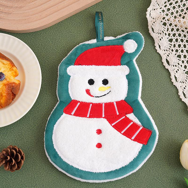 1PC Hanging Multi Element Christmas Creative Hand Towel Children Small Towel Thickened Coral Fleece Cute Embroidery Household