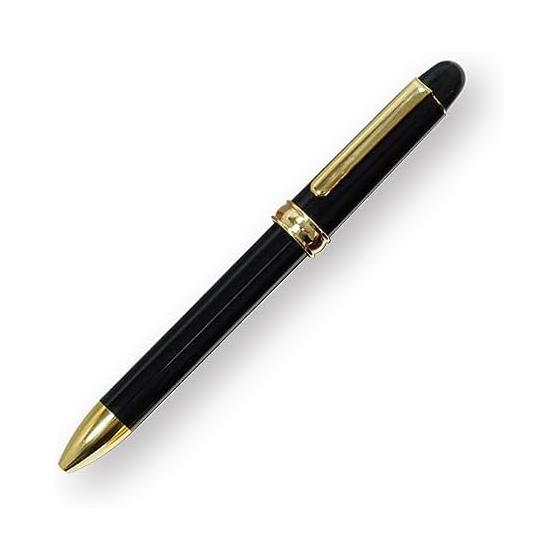 White Horizontal Clasp Pen Case with 2-Color Rotating Ballpoint Pen (Black) 3-Pack Set T23-NK01W-2C600-B-3