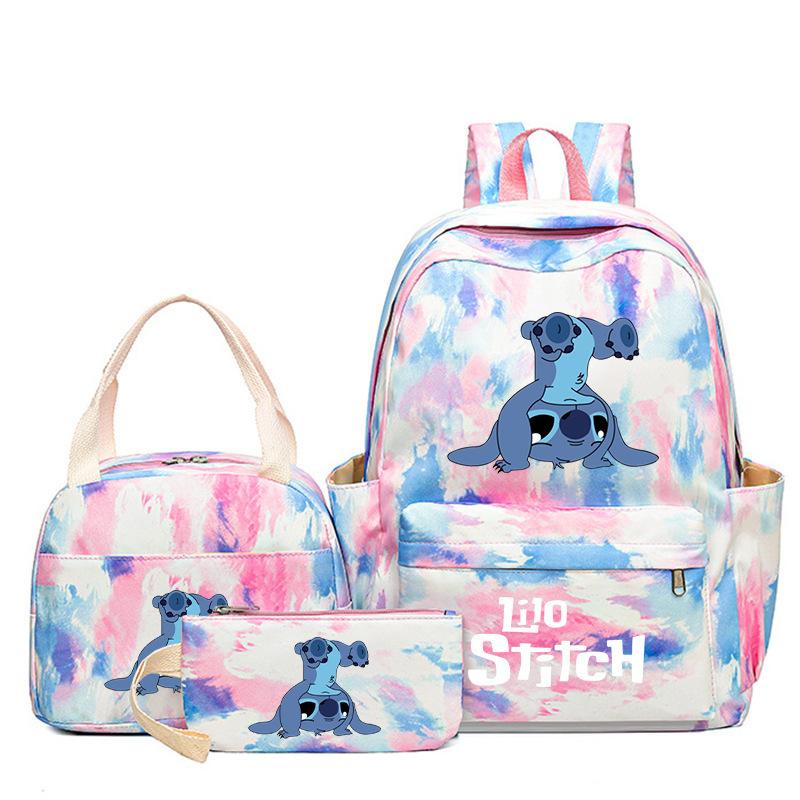 Cartoon Animation Schoolbag Large Capacity Primary And Secondary School Students Backpack Meal Bag Pencil Bag Three-Piece Set