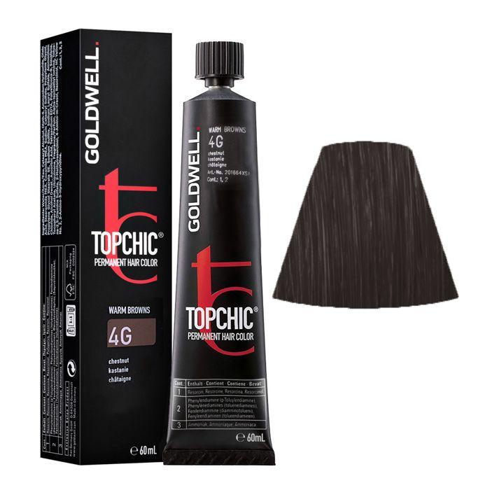 Goldwell Topchic Warm Browns 4G Chestnut Permanent Hair Color 60ml.